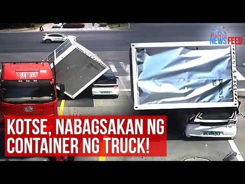 Kotse, nabagsakan ng container ng truck! GMA Integrated Newsfeed