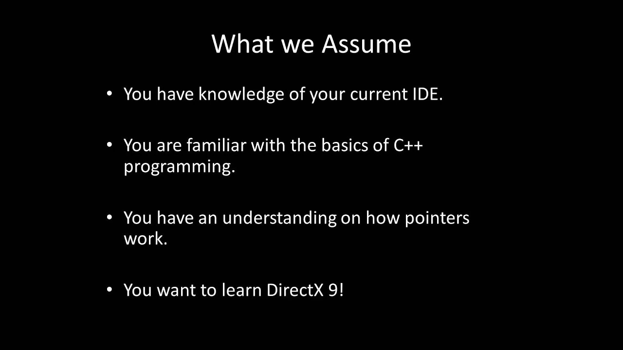 Intro To DirectX 9 Graphics pt 1: Intro