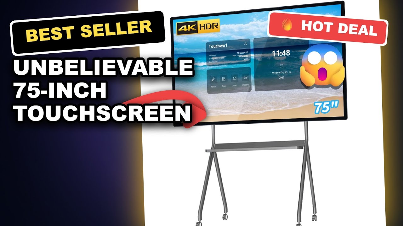 UNBELIEVABLE 75-Inch Touchscreen Monitor: Android 11 & Windows 10 Smart Interactive Whiteboard Review 4K Industrial PC