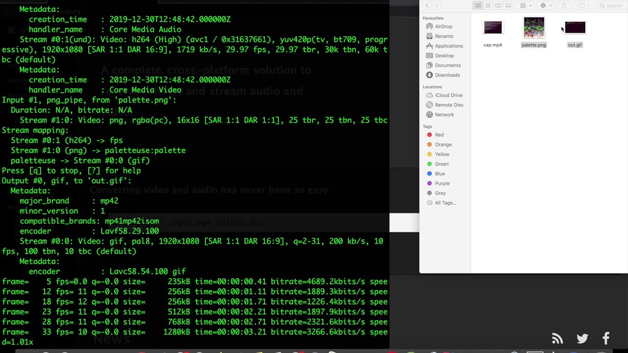 Convert Video file to GIF on MacOS/Windows/Linux (FREE) with ffmeg