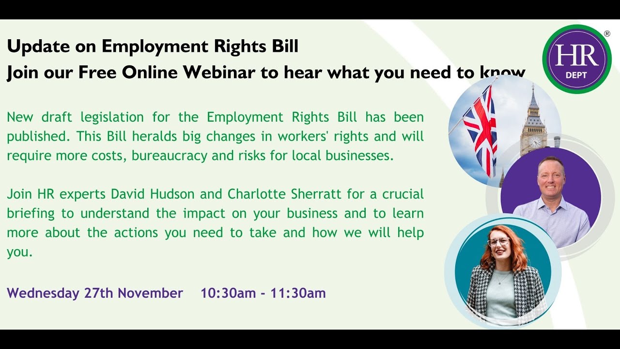 Update on employment law bill - webinar, 27.11.24