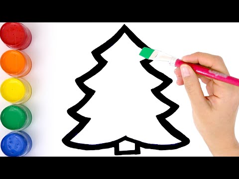 Christmas Tree coloring and drawing for kids, toddlers | Learn colors - YouTube