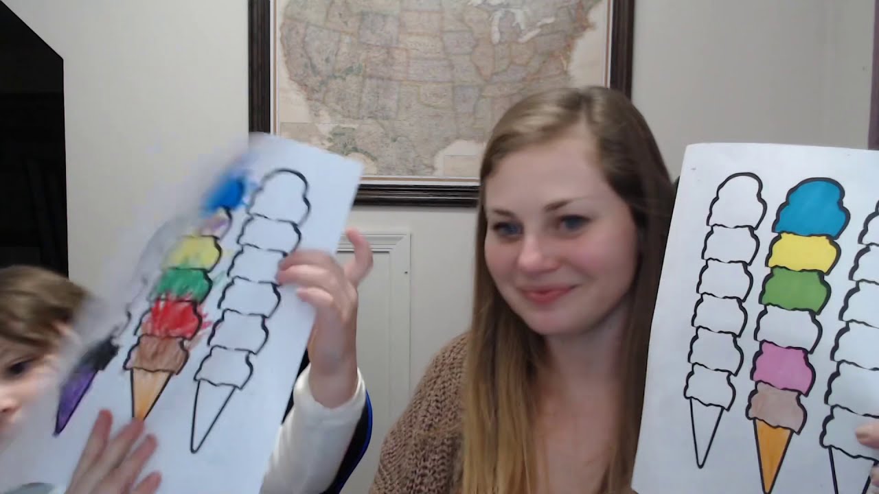 Following Directions- Coloring Ice Cream Cones