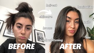 24 Hour Pre Holiday EXTREME Glow Up | from 0 to 100 | brow lamination, nails, skincare, hair 💅🏽🫧