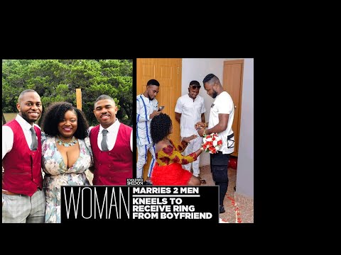 Woman Marries Two Men..Woman Kneels To Receive Ring From Boyfriend
