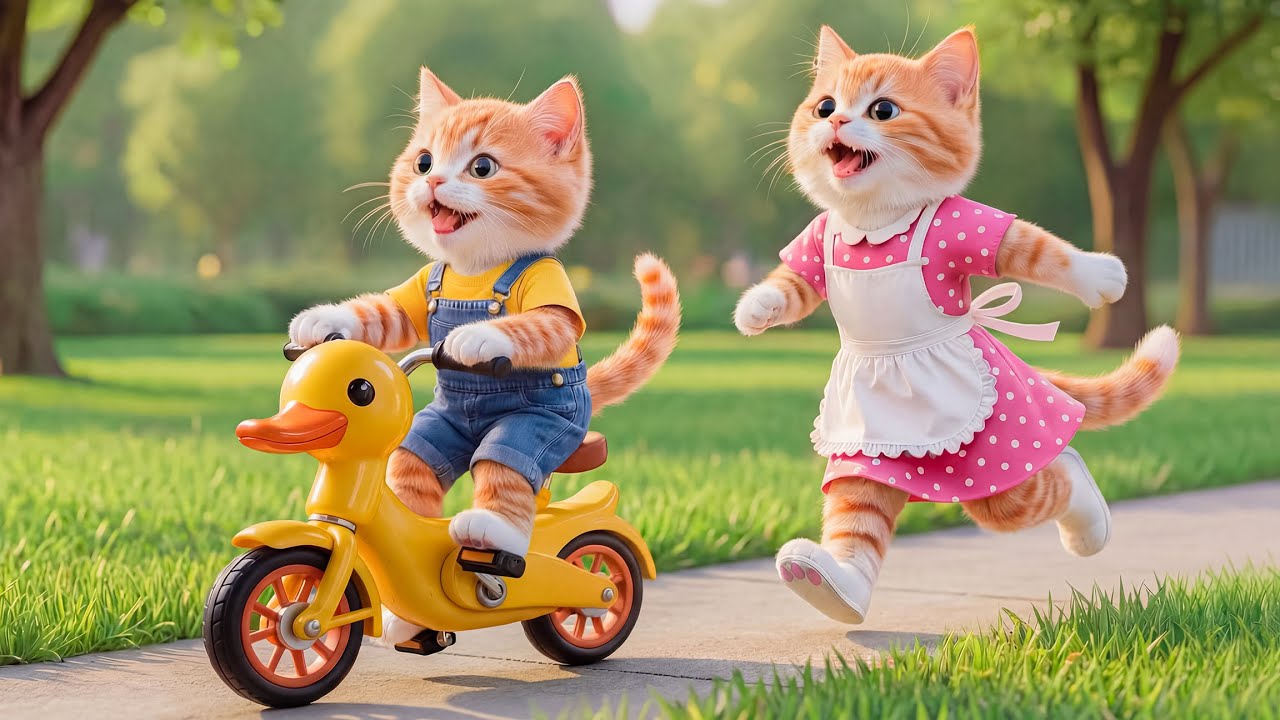 🚲✨ Ginger Kitten Watches Friends Ride… Mama Cat Builds His Dream Bike with Her Own Hands 💖🐱