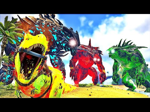Domei o Dinossauro Mais PODEROSO Que Destroi Titans Como Se Ñ Fosse Nada! ARK SURVIVAL EVOLVED