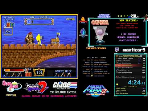 Magic Sword: Heroic Fantasy, Capcom Arcade-1990. 1 CC Arcade Beginning Mode (Easy-Easiest): 25:24