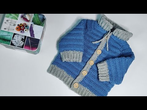 Cel mai usor model de jacheta crosetata pentru baieti si fetite( prima parte) #crochettutorial #truc