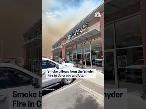 Smoke billows from the Snyder Fire in Colorado and Utah