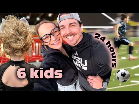 DAY IN THE LIFE | 2 states + 2 days + soccer comp + cheer comp = 6 kids