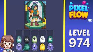 Pixel Flow Level 974 Solution Walkthrough