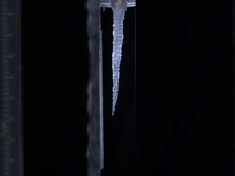 Rotating ripply lab grown icicle with glucose impurity