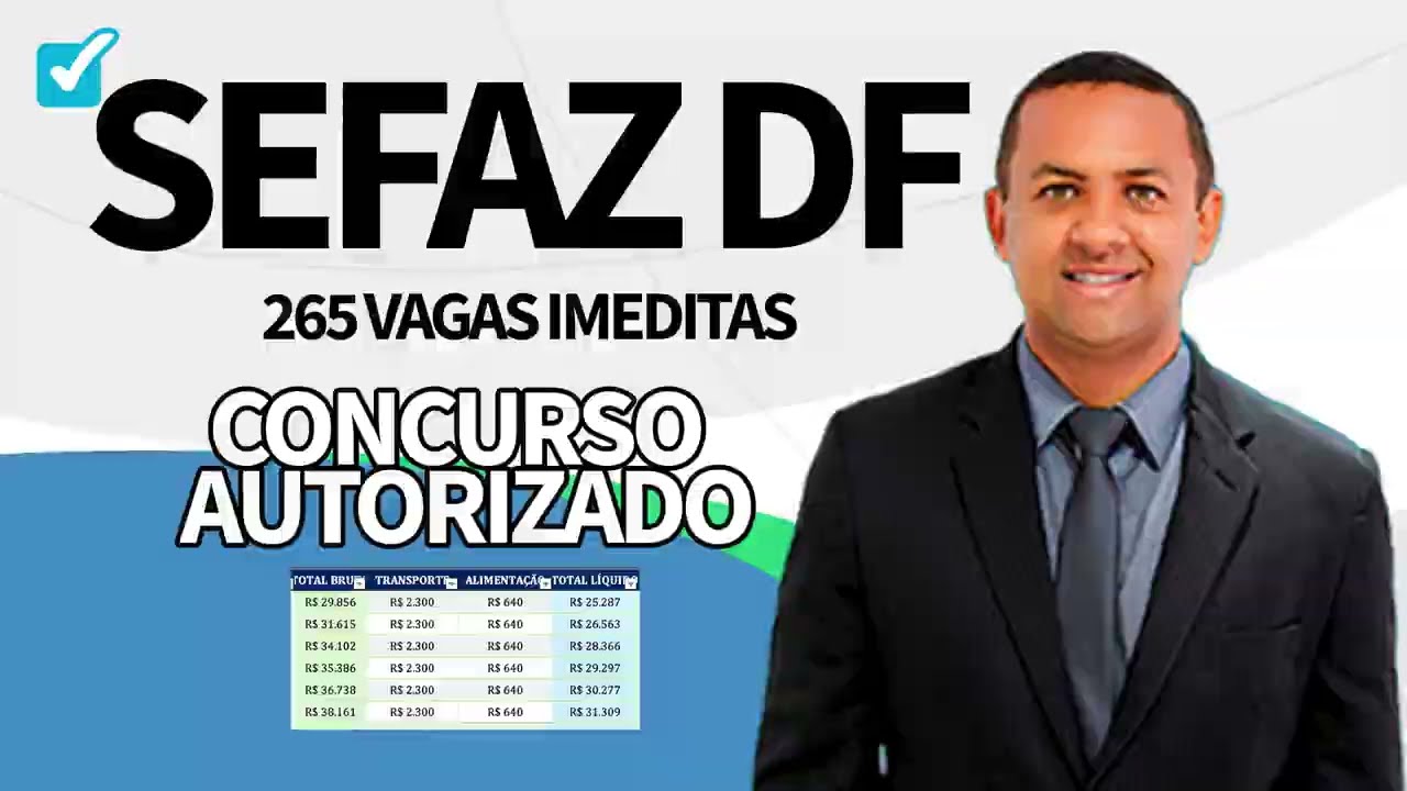 Concurso Sefaz DF  AUTORIZADO! Edital terá 265 vagas