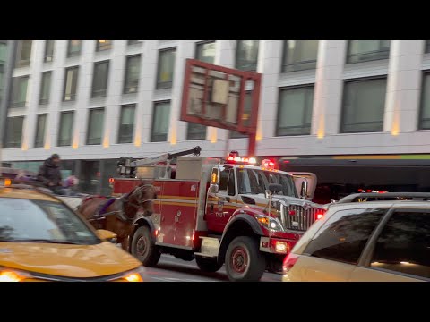 FDNY Vehicles with Sirens and Horns in Manhattan Compilation