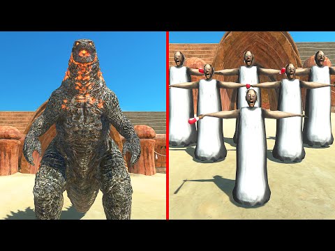 GODZILLA 2021 vs GRANNY AT THE ARENNA - Animal Revolt Battle Simulator
