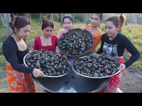 Snail crispy cook recipe and eat - Amazing video