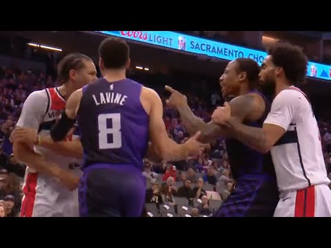 DeMar DeRozan gets heated with Kyshawn George and have to be separated
