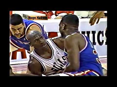Michael Jordan vs Charles Oakley Plays Rugby for Saving Loose Ball! (1989 Playoffs)