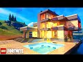LEGO Fortnite Tutorial: How to build MODERN HOUSE with POOL | Star Wars Set