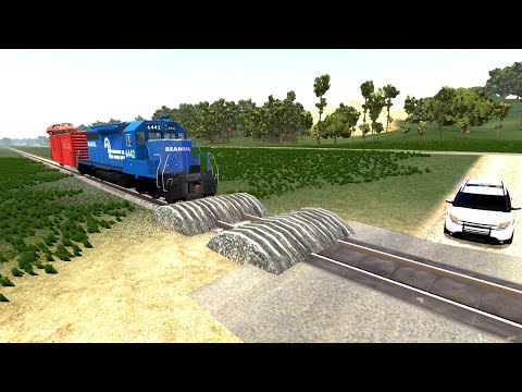 Trains vs Massive Speed Bumps  #1 - BeamNG.drive | BeamNG-Cars TV