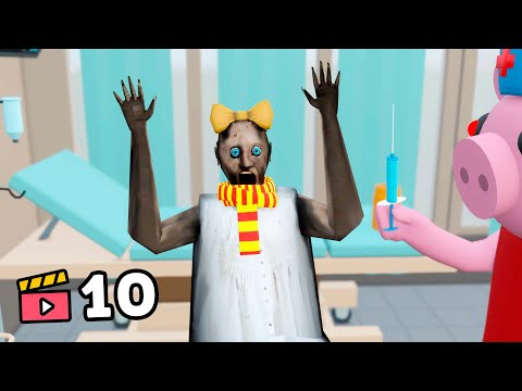 Granny vs Piggy vs hospital - funny horror school animation (Compilation #10)