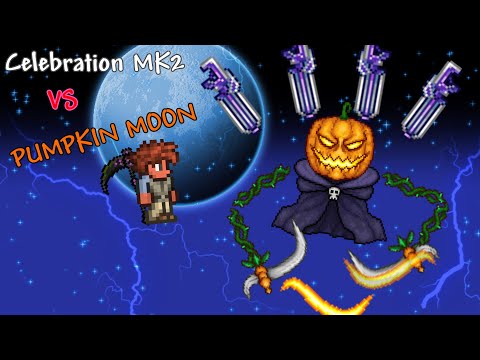 Terraria 1.4 | Celebration MK2 Vs the PUMPKIN MOON!!
