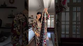 Black Chiffon Festive Suit - Video 2