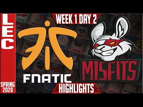 FNC vs MSF Highlights | LEC Spring 2020 W1D2 | Fnatic vs Misfits Gaming