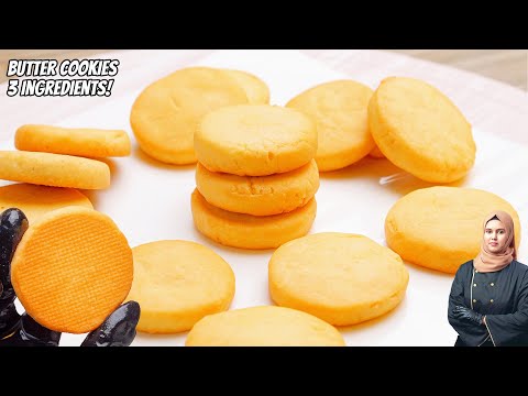 3 ingredient Butter Cookies | Melt In Your Mouth | Quick & Easy Eggless Recipe