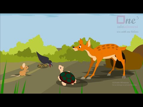 पंचतंत्र की कहानी - सच्चे मित्र | कौआ-हिरण-चूहा-कछुआ | हिन्दी कहानी | Bed Time Story Fairy Tale Kids