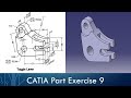 CATIA Part Design Exercise 9 - Toggle Lever