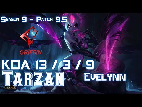 GRF Tarzan EVELYNN vs NIDALEE Jungle - Patch 9.5 KR Ranked