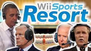 US Presidents Play Wii Sports 100-Pin Bowling