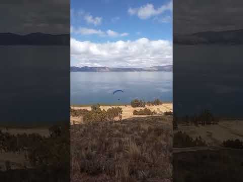despegue en Santiago de huata saquena lago menor titicaca #paragliding #lapazbolivia #parapente