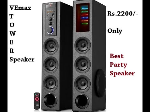VEmax Vista 2.1 Bluetooth 60W Tower Speaker with Karaoke MIC // Party Speaker Unboxing & Review