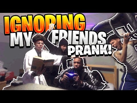 IGNORING MY ANNOYING FRIENDS PRANK😂 (THEY THREW A CHAIR AT ME)