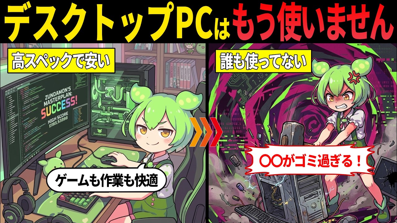 日本人のデスクトップPC離れが急加速している理由【ずんだもん・ゆっくり解説】