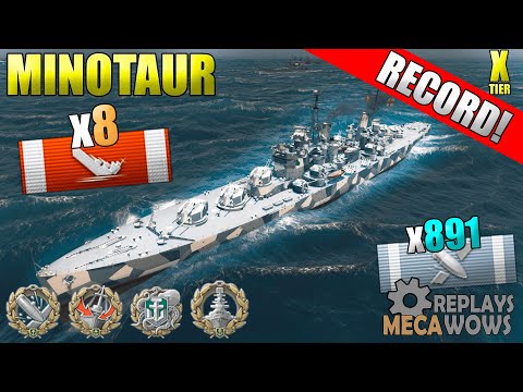 Minotaur 8 Kills & 375k Damage | World of Warships Gameplay 4k