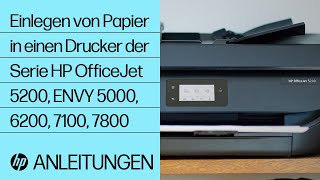 Einlegen von Papier in einen Drucker der Serie HP OfficeJet 5200 und ENVY 5000, 6200, 7100, 7800