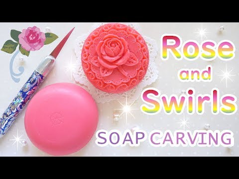 SOAP CARVING| Angled View Of A Rose And Swirls | Advanced | Satisfying | Tutorial |