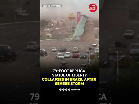 79-Foot Replica Statue Of LibertyCollapses In Brazil After Severe Storm