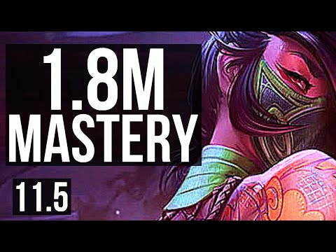 AKALI vs KLED (TOP) (DEFEAT) | 1.8M mastery, 800+ games, 7/2/8 | NA Master | v11.5