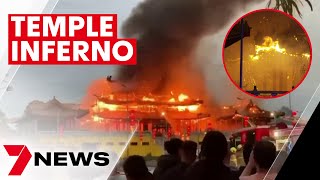 Massive inferno destroys Springvale Buddhist temple | 7NEWS