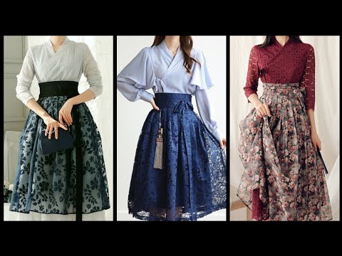 Outstanding Korean Modern Hanbok outfit ideas - Wrap blouse & wrap skirts designs 2022