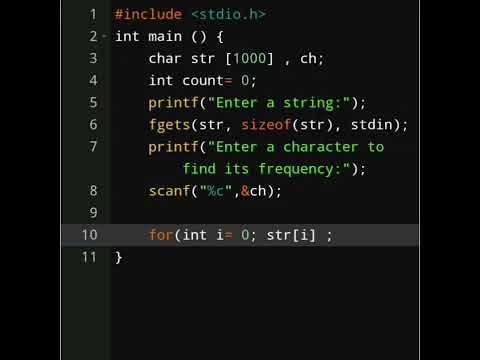 C Program to Find the Frequency of Characters in a String In 50 X Speed 🥵 #education #fun #shorts