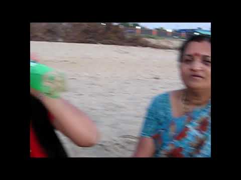 Vanshika playing in beach sand for the First time