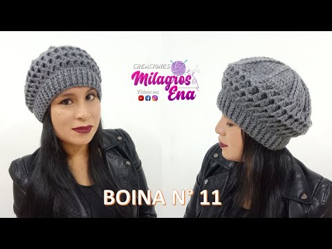 VIDEO ACTUALIZADO de Como tejer la Boina N° 11 a crochet en punto panal de abeja para niñas y damas