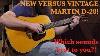 Video thumbnail for 1963 Martin D-28 *Versus* New Martin D-28 Authentic 1937 Aged by Eddie's Guitars