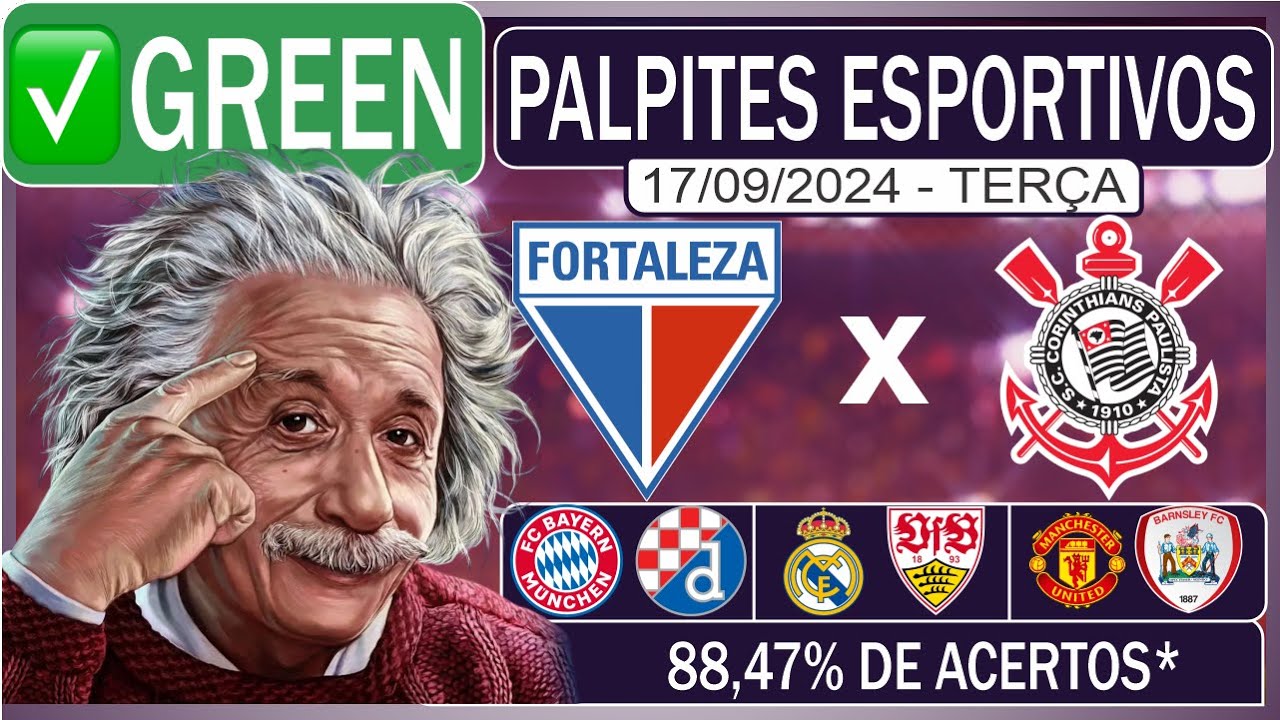 ✅[GREEN] PALPITES DE FUTEBOL PARA HOJE DIA 17/09/2024 FORTALEZA x CORINTHIANS + BILHETE PRONTO